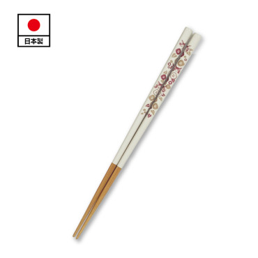 彩繪筷子[山茶花]・象牙色